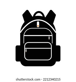 Best backpack school bag icon | Black Vector illustration |