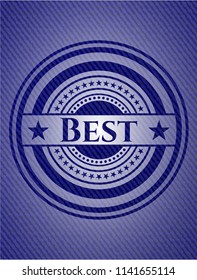 Best badge with denim texture