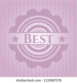 Best badge with pink background