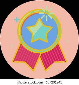 Best of badge with ribbon icon award champion label