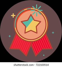 Best of badge with ribbon icon award champion label