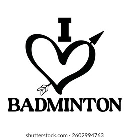 Best Badminton Typography T-shirt Design Vector, Racket shuttlecock illustration, racket indoor sport design Sublimation
