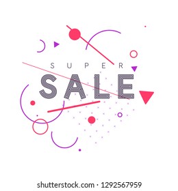 Best banner sale. The original poster discount with dynamic lines on white background. Vector illustration