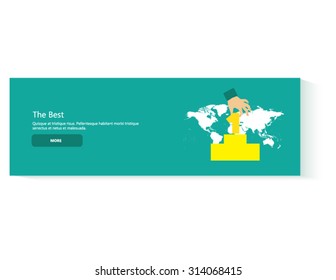 the best banner template with business process and success elements isolated vector illustration
