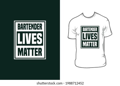 Best Bartender T-shirt Design Vector