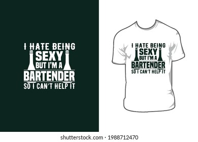 Best Bartender T-shirt Design Vector