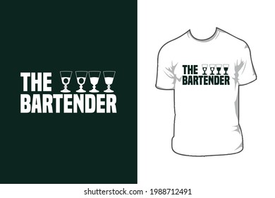 Best Bartender T-shirt Design Vector