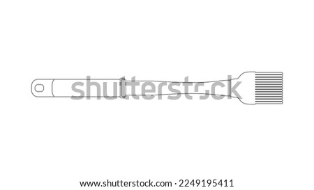 The best BBQ Basting Brush, outline flat icon, isolated on white background. Vector illustration in trendy style. Editable graphic resources for many purposes. 