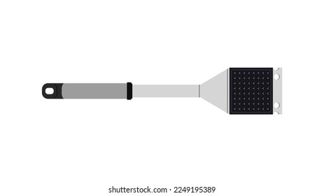The best BBQ Cleaning Brush, simple color flat icon, isolated on white background. Vector illustration in trendy style. Editable graphic resources for many purposes. 