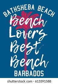 Best Beach Barbados graphic design vector art