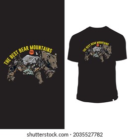 The best bear mountains slogan t shirt design