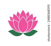 The best beautiful Lotus flower color vector Art illustration