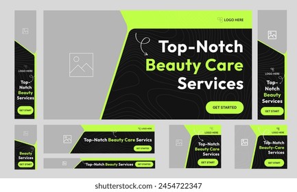 Best beauty care services set banner design for social media post, beauty care offer bundle banner design, fully editable vector eps 10 file format