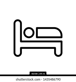 The best of Bed icon vector, illustration logo template in trendy style. Suitable for many purposes.
