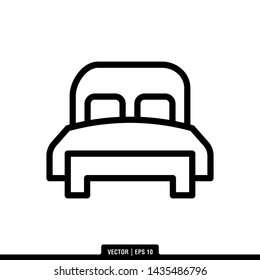 The best of Bed icon vector, illustration logo template in trendy style. Suitable for many purposes.
