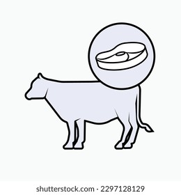 Best Beef Icon. Animal Protein Source Symbol.