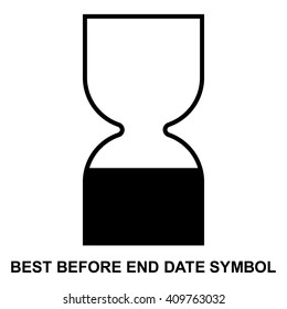 Best before end date cosmetic symbol , use within symbol , isolated sand clock symbol