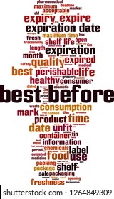 Best before word cloud concept. Vector illustration