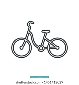 The best bicycle, bike icon vector illustration logo template for many purpose