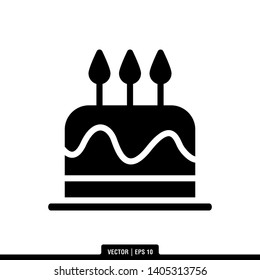 The best birthday cake icon vector, illustration logo template in trendy style. Can be used for many purposes.
