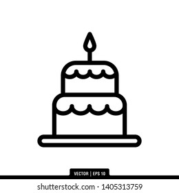 The best birthday cake icon vector, illustration logo template in trendy style. Can be used for many purposes.
