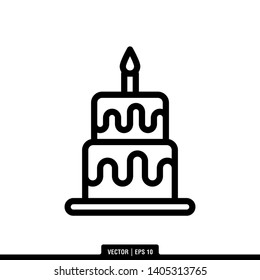 The best birthday cake icon vector, illustration logo template in trendy style. Can be used for many purposes.
