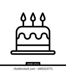 The best birthday cake icon vector, illustration logo template in trendy style. Can be used for many purposes.
