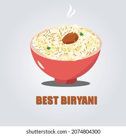 Best Biryani In Bowl Logo Illustrator.