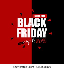 Best black friday super sale design template. Black friday flat banner, poster, badge, sticker, web, cover, flyer advertising illustration. Hot price discount concept for business and promotion.