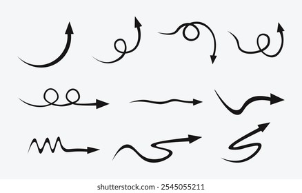 
Best black premium curve arrows set design vector illustration for use.