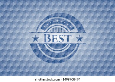 Best blue hexagon badge. Vector Illustration. Detailed.