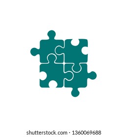 Best blue puzzle icon. Vector illustration