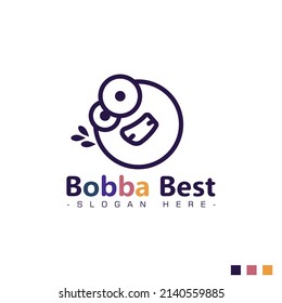 Best boba vector logo .drink concept