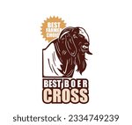 BEST BOER CROSS BREEDS LOGO, silhouette of great big goat head, this image is perfect for company logo, breeding boer farm, organic goat ranch, poster, web wallpaper, business card icon etc.