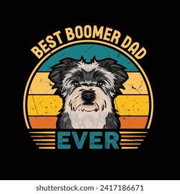 Best Boomer Dad Ever Typography Retro T-shirt Illustration, Vintage Tee Shirt Vector