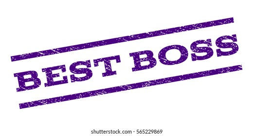 Best Boss watermark stamp. Text tag between parallel lines with grunge design style. Rubber seal stamp with scratched texture. Vector color ink imprint on a white background.