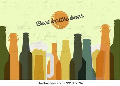 Best bottle beer- retro poster. Stock vector.