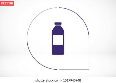The best Bottle icon vector, illustration logo template in trendy style. Can be used for many purposes. Empty plastic Bottle icon vector with blue lid.