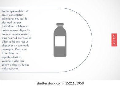 The best Bottle icon vector, illustration logo template in trendy style. Can be used for many purposes. Empty plastic Bottle icon vector with blue lid.