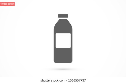 The best Bottle icon vector, illustration logo template in trendy style. Can be used for many purposes. Empty plastic Bottle icon vector with blue lid.