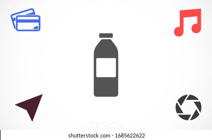El mejor vector de icono de botella, la plantilla de logotipo de ilustración en estilo moderno. Puede ser usado para muchos propósitos. Vaciar el vector de icono de plástico con tapa azul.