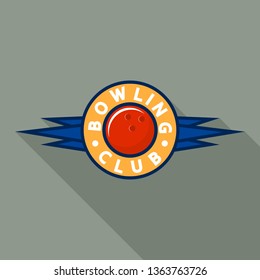 Best bowling club logo. Flat illustration of best bowling club vector logo for web design
