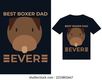 Best boxer dad ever illustrations for print-ready T-Shirts design