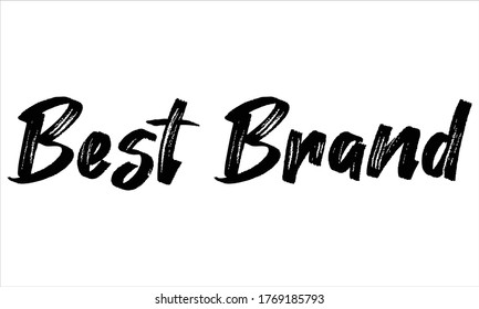best brand Brush Hand drawn writing Typographic Text on White Background 
