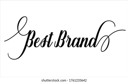 best brand Calligraphic Cursive Typographic Text on White Background