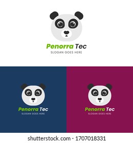 Best Brand Logo Panda bear silhouette - New panda face green logo design template - natural environment friendly business logo design vector.