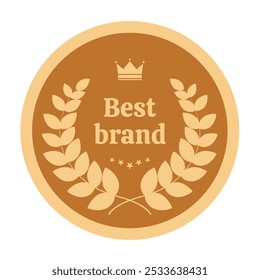 Best Brand sticker or badge. Elements to indicate rankings and awards. Vector illustration in flat style
