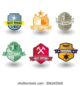 Best brand, vintage badges and labels.  Vector illustration.