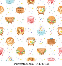 Best breakfast ever vector seamless pattern