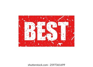 Best bright red stamp isolated on white background